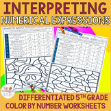 Interpreting Numerical Expressions 5th Grade Color by Numb