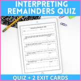 Interpreting Remainders Quiz