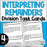Interpreting Remainders TASK CARDS Division Word Problems