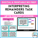Interpreting Remainders Task Cards Division Word Problems