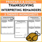 Interpreting Remainders Thanksgiving