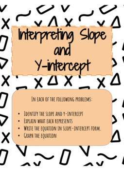 Preview of Interpreting Slope and Y-Intercepts- DIGITAL