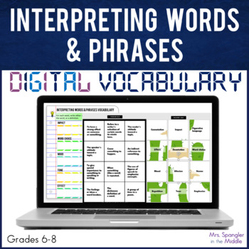 Preview of Poetry Comprehension Interpreting Words and Phrases Poetry DIGITAL Vocabulary