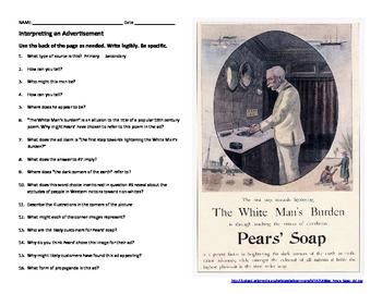Preview of Interpreting an Advertisement - Pears' Soap (1899)