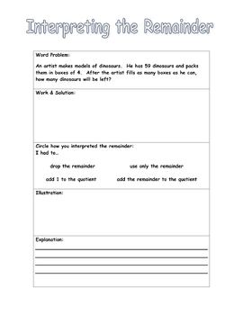 Preview of Interpreting the Remainder Template