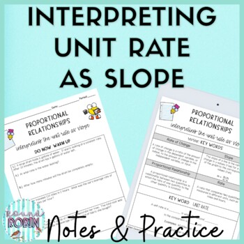 Preview of Interpreting the Unit Rate as Slope Guided Notes