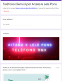 Interpretive Listening:  Teléfono Remix by Aitana & Lele Pons