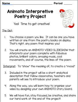 Preview of Interpretive Poetry Project with Animoto