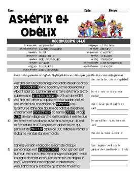 Preview of Interpretive Reading activity: Astérix et Obélix
