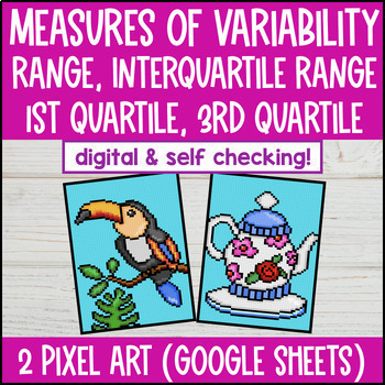 Preview of Interquartile Range Digital Pixel Art Activity | Measures of Variability