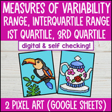 Interquartile Range Digital Pixel Art Activity | Measures 