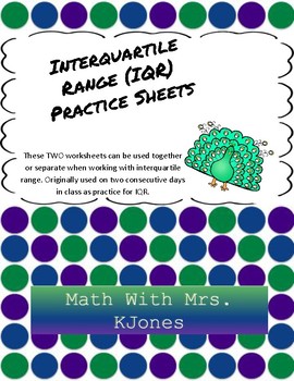 Preview of Interquartile Range (IQR) Practice Sheets