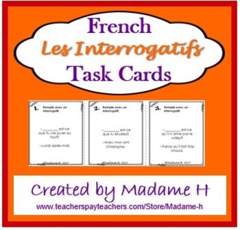 Preview of Les Mots Interrogatifs - French Question Words Practice Activity