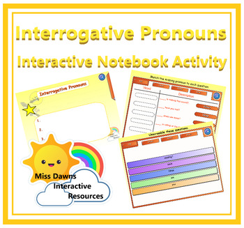 Preview of Interactive Interrogative Pronouns Activity for IWB