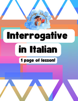 Preview of Interrogative Words in Italian