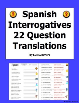 Preview of Spanish Interrogative Sentences - Spanish Question Words