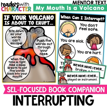 Preview of Interrupting Lessons for SEL | My Mouth is a Volcano Book Companion