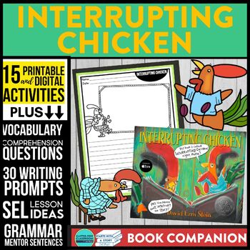 Preview of INTERRUPTING CHICKEN activities READING COMPREHENSION Book Companion read aloud