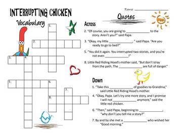 Interrupting Chicken Book Companion: Craftivities, Vocabulary