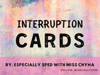Preview of Interruption Cards