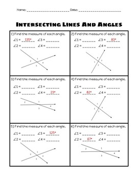 Intersecting Lines and Angles by Middle School Meltdown | TPT