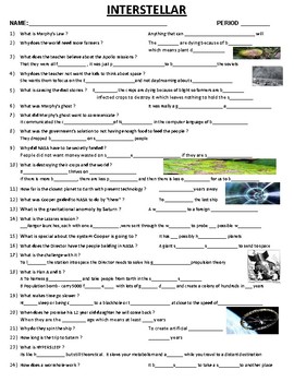 Preview of Interstellar - 42 comprehension questions with answers