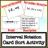 Interval Notation Card Sort Activity