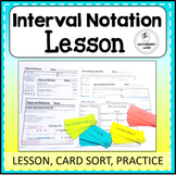 Interval Notation Lesson with Notes, Card Sort and Practic