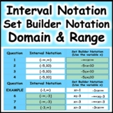 Interval Notation, Set Builder Notation, Domain and Range 