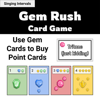 Preview of Interval Singing Gem Rush Card Game - Choir and General Music Center Game