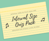 Interval Size Quiz/Worksheet Pack for Middle School & High School