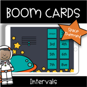 Preview of Intervals Music Theory Game - Space Piano Boom Cards