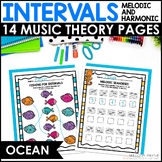 Intervals Music Worksheets - Melodic & Harmonic 2nds to Oc