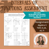 Intervals of Functions (increasing, decreasing, positive, 