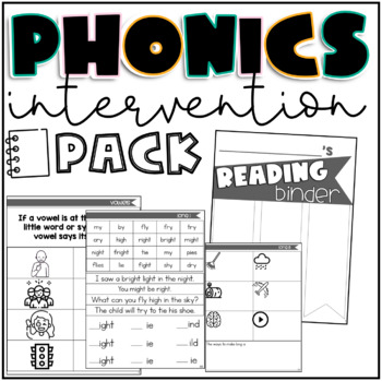 Preview of Phonics Reading Intervention Pack Binder