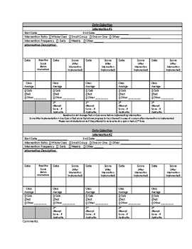 Intervention Data Collection by Jennifer Lambert | TPT