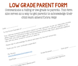 Intervention: Low/Failing Grade Form