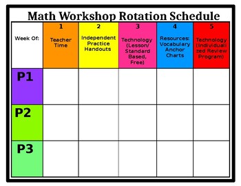 Preview of FREE Intervention Math Workshop Small Group Rotation Tracking Chart