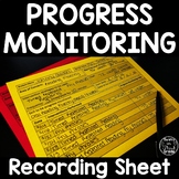 Intervention Recording Progress Monitoring Tracking Sheet