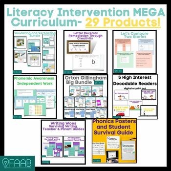 Preview of Intervention/Remediation Bundle-Phonics/OG/Comp/Writing/Decodable-29 lessons