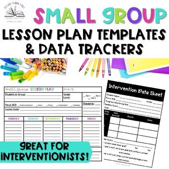 Preview of Intervention & Small Group Lesson Plan Templates & Data Tracking: Lesson Goals