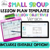 Intervention & Small Group Lesson Plan Templates (Lesson O