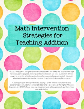 Preview of Intervention Strategies for Teaching Addition