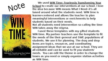 Preview of Intervention/"WIN time" ***Editable*** Teacher Organizer--Math