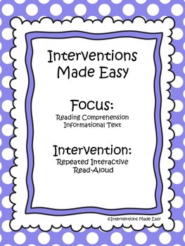Preview of Interventions Made Easy: Reading Comprehension