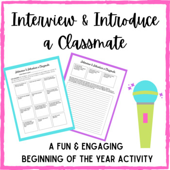 Preview of Interview & Introduce a Classmate- 6th, 7th, 8th Grade Back to School Activity