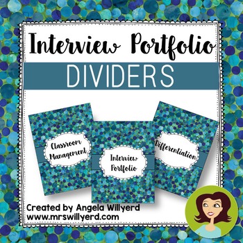Preview of Interview Portfolio Dividers - FREEBIE