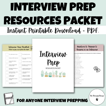 Preview of Job Interview Prep Resources Packet