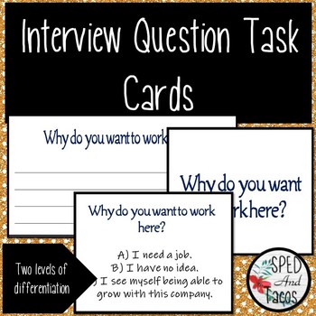 Preview of Interview Questions Task Cards