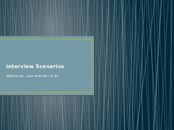 Preview of Interview Scenarios Game: Dos and Don'ts